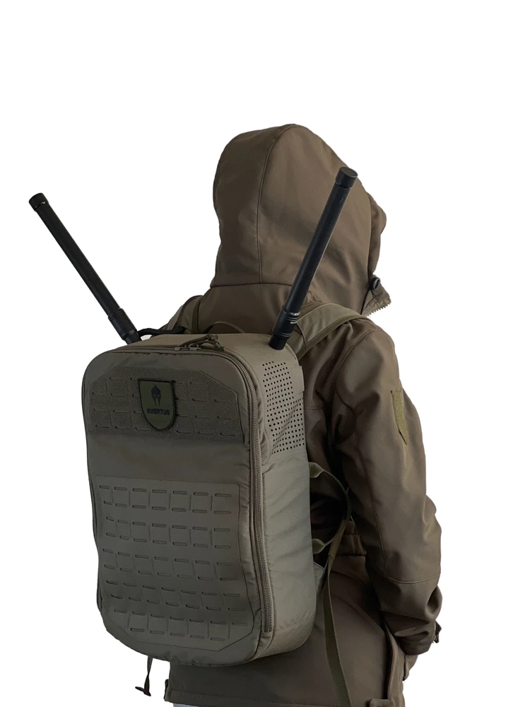 Image of Drone Killing Baackpack with antennas.